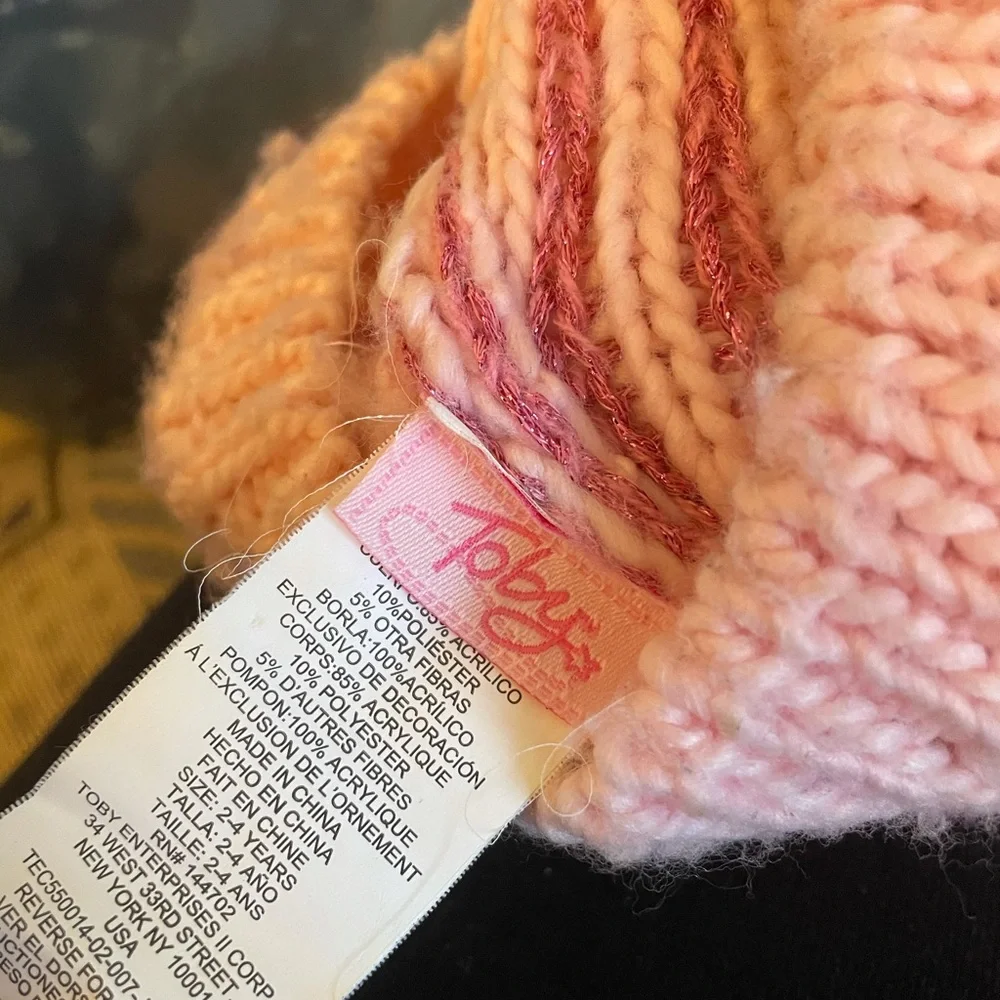 Toby Girl’s Sparkle Thread Pom Pom Hat